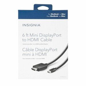 Insignia 1.8 m (6 ft.) Mini DisplayPort to 4K HDMI Cable (NS-PD06512-C)